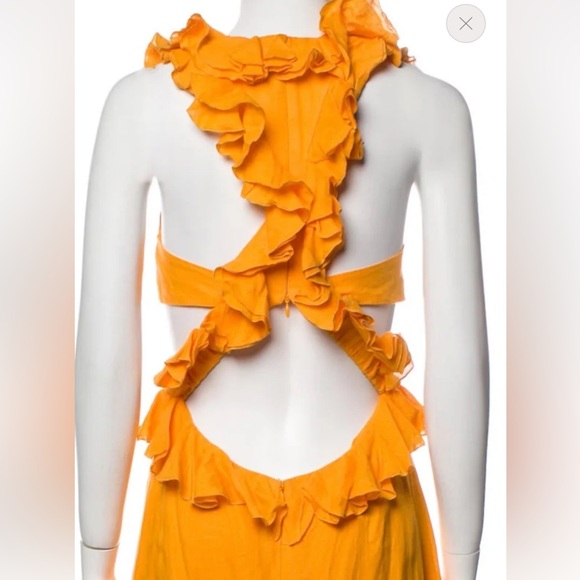 Elegant Yellow Sleeveless Dress - Picture 5 of 5